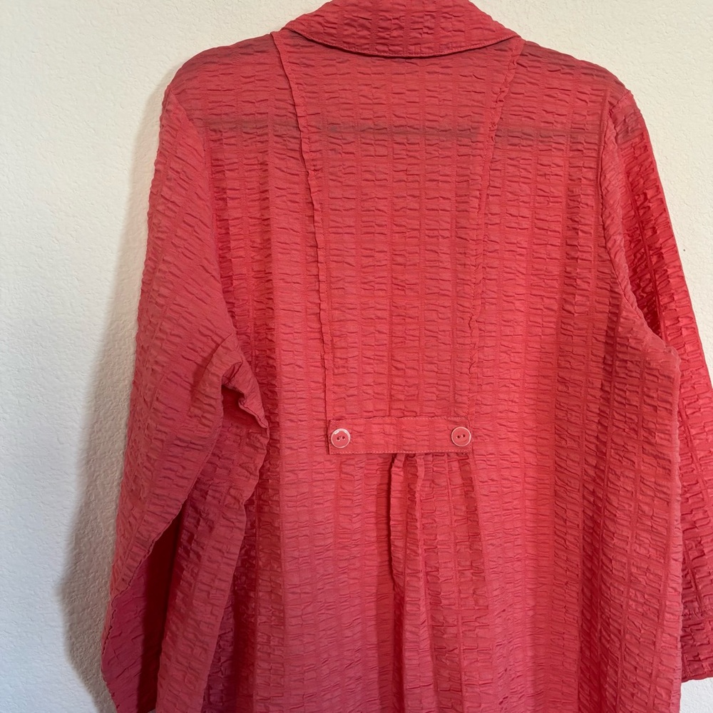 Habitat Pleat Pocket Pucker Shirt Melon - Picture 6 of 7